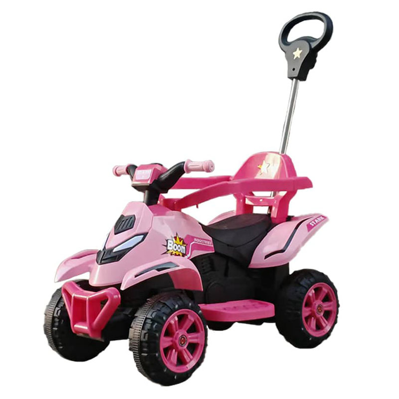 6V キッズ電動 ATV プッシュハンドル、ライト、音楽付き