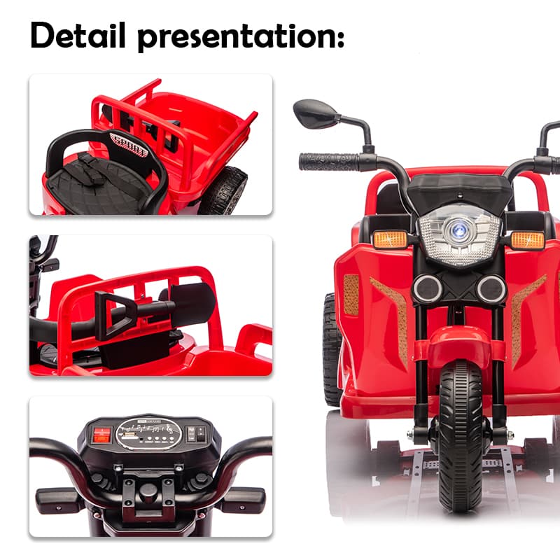 12V Kids 3-Wheeler Electric Ride-On Car