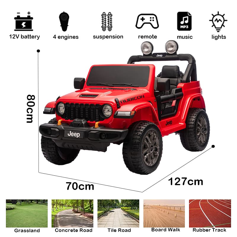 12V Licensed 2024 Jeep Wrangler Rubicon 392 Ride-on Kids